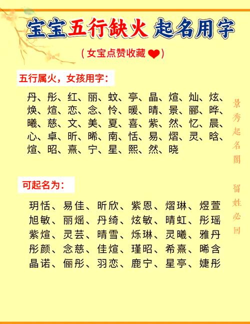 女孩五行缺金取名带火字_女娃五行缺火名字_2020五行缺火女孩名字大全