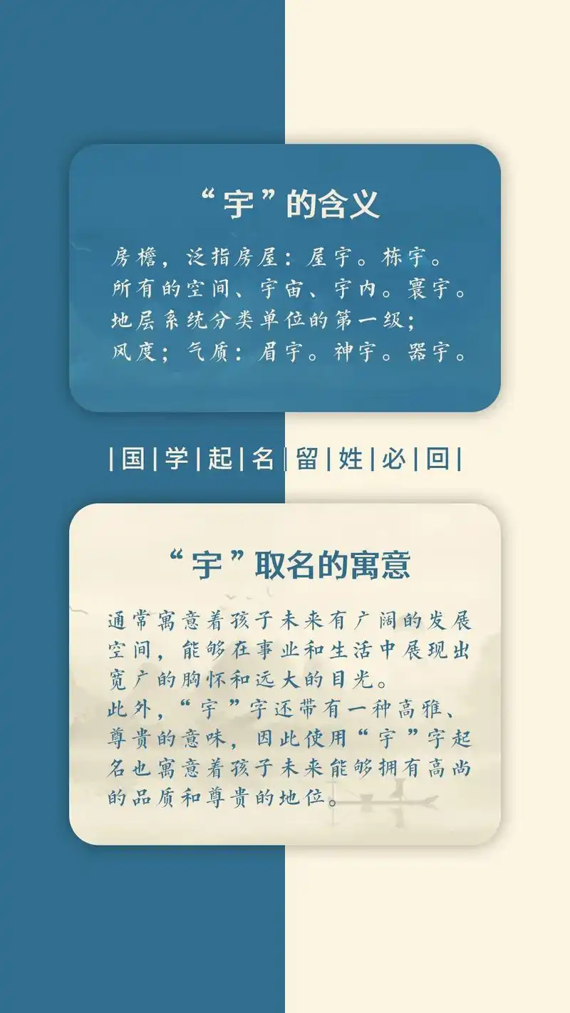 男孩名字带“宇”寓意精选及含义