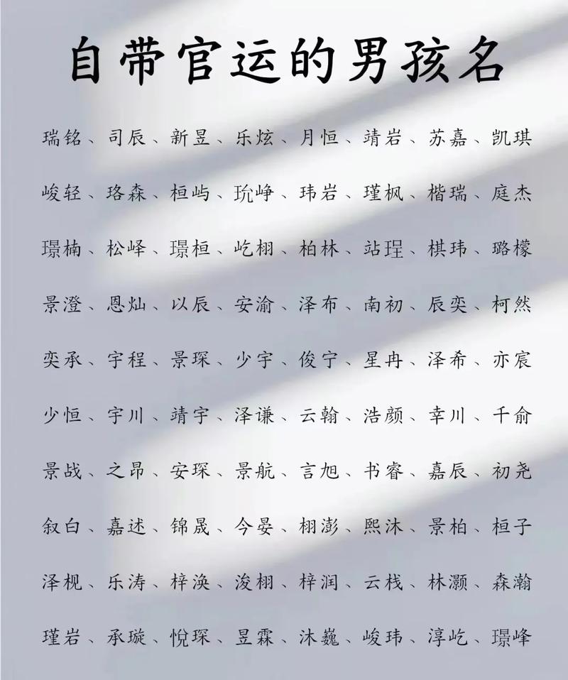 带霖字的男孩子取名_一听就是当官的男孩名字_带官运大气男孩名字