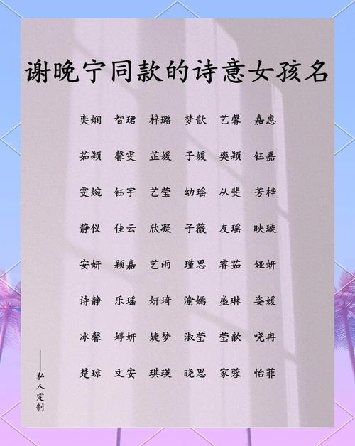 谢咏推荐女孩诗意名字_女孩取名公主_易经八字起名