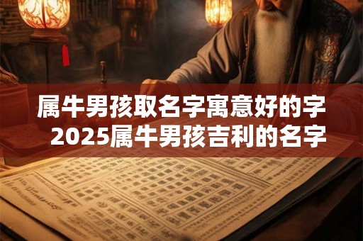 属牛男孩取名字寓意好的字  2025属牛男孩吉利的名字