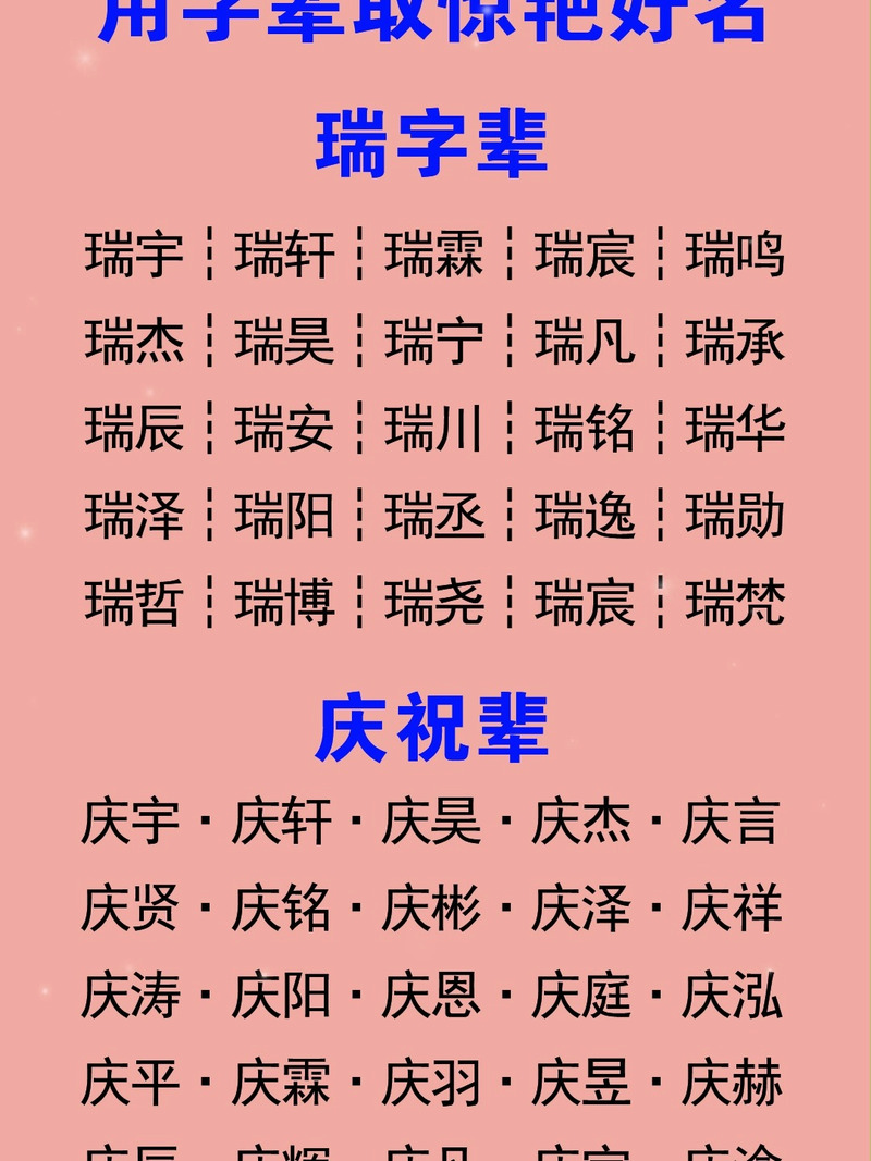 用字辈男孩名字_用字辈女孩名字_和字辈男孩取名字大全
