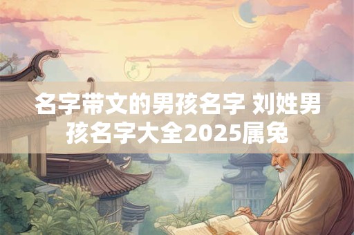 名字带文的男孩名字 刘姓男孩名字大全2025属兔
