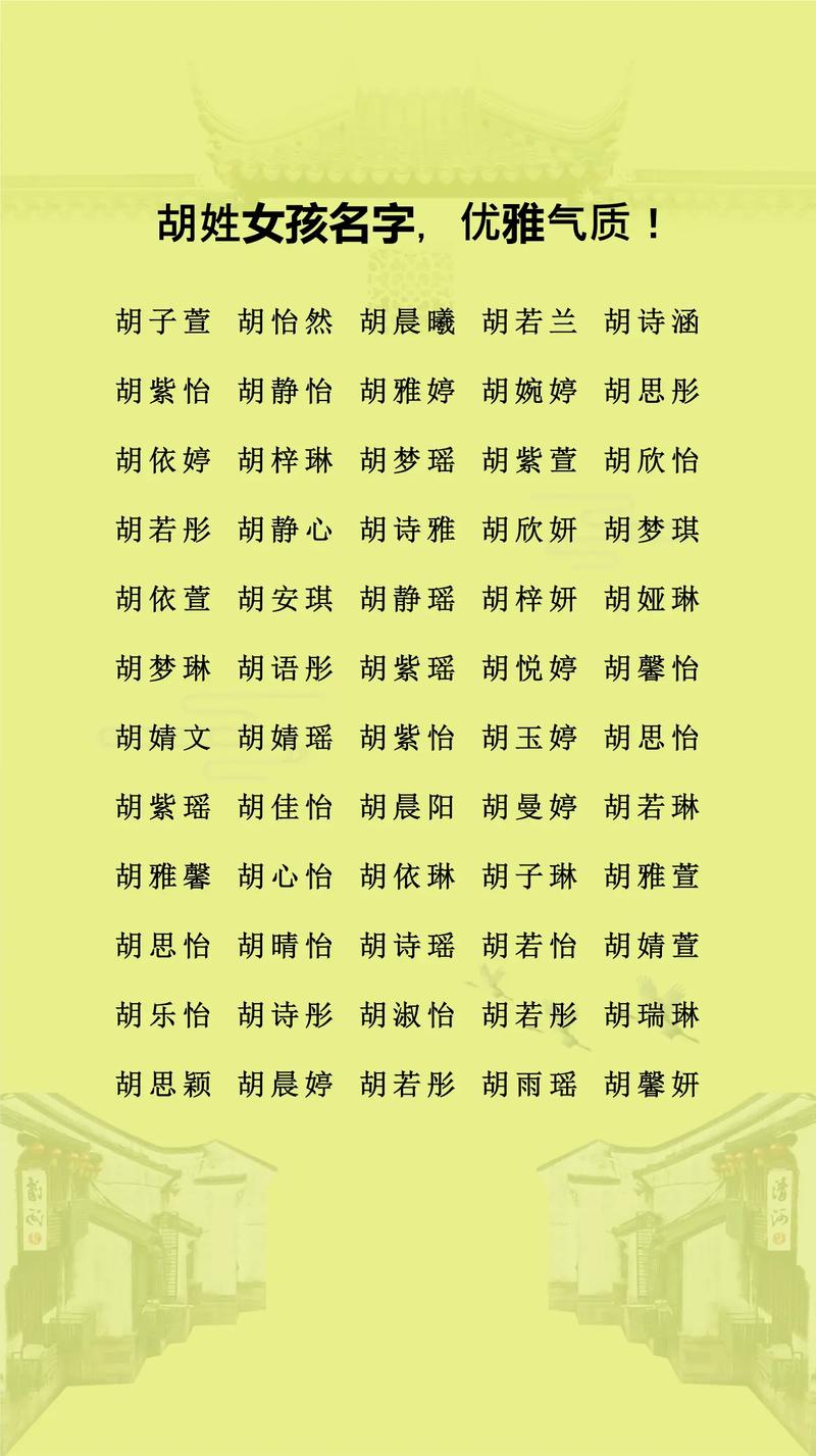 胡姓女孩起名思路推荐_姓胡取名好取吗女孩_胡姓女孩漂亮有涵养的名字