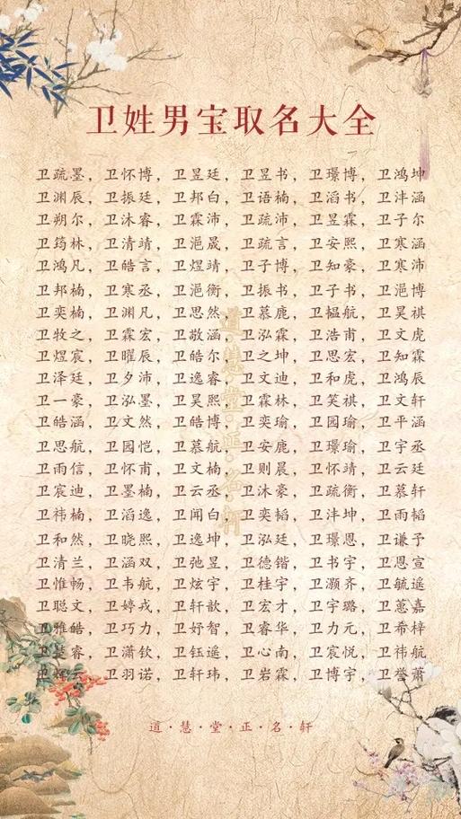 卫字女孩起名配什么字好_卫女孩取名_卫字男孩起名配什么字好