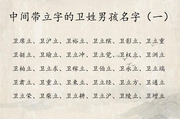 卫姓龙宝宝名字推荐_免费卫姓新生儿名字大全_卫女孩取名