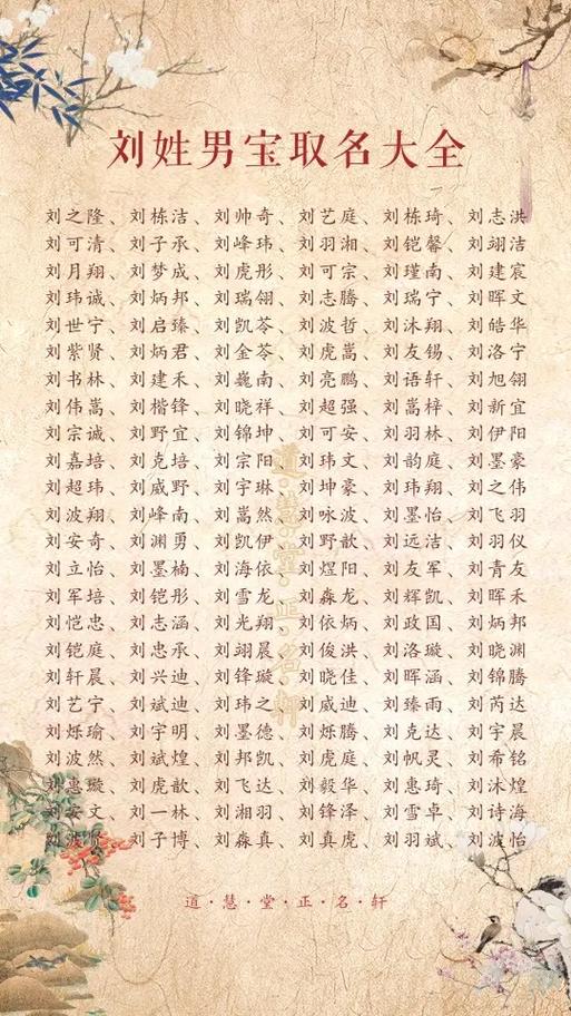 刘姓男孩现代简约名字_鼠年的男孩刘姓取名字_刘姓男孩传统经典名字