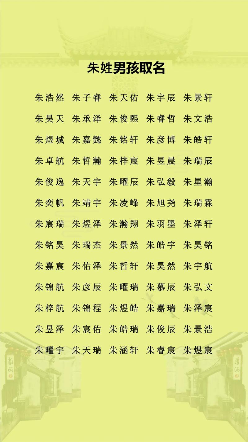 姓茱的男孩取名大全_朱姓男孩起名技巧_朱姓男孩好听文雅名字