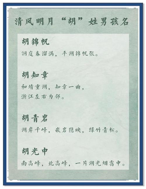 胡姓男孩名字寓意前程远大_胡姓男孩起名推荐_胡洪取名字男孩